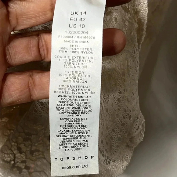 ASOS TopShop Women’s Cream Satin Silk Lace Mix  Maxi Skirt Size 10 - Picture 8 of 8